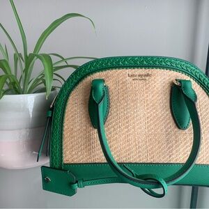 Kate Spade Green and Tan Satchel